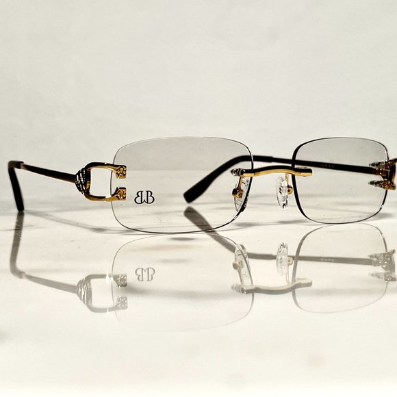 Bonano Venician Rimless Gold Frames Sunglasses Glasses Vintage Designer - Picture 2 of 6